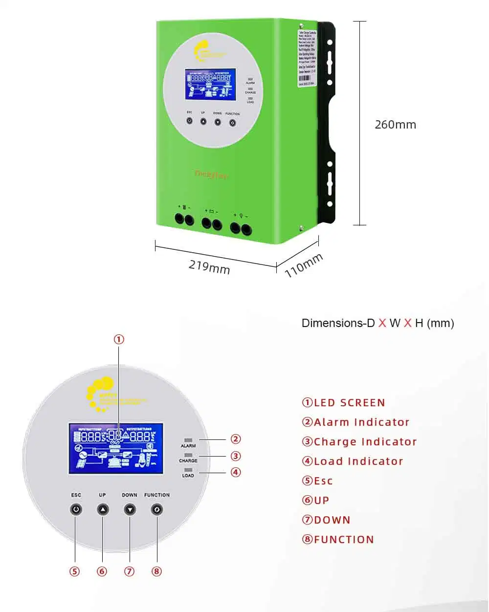 60A MPPT for Solar System MPPT Solar Charger Controller